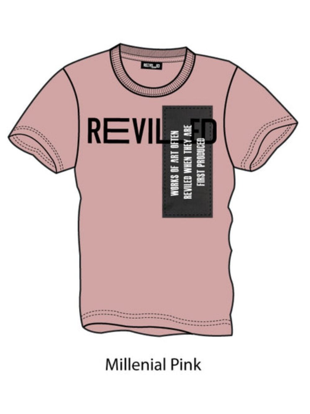 REVILED Art of Illusion Organic Cotton Tee Millennial Pink S-XL
